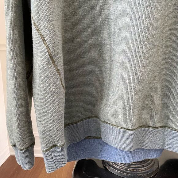 Tommy Bahama Reversible Green Blue Vneck Sweater XL - Picture 10 of 11